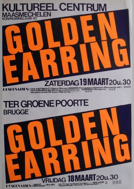 Golden Earring show poster March 19 1977 Maasmechelen (Belgium) -  Kultureel centrum.